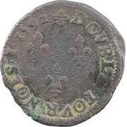 Double Tournois - Henri III Toulouse mint; Type 1D, France, 1592-1595 reverse image