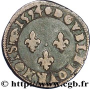 Double Tournois - Henri IV Villeneuve mint, France, 1593-1594 reverse image