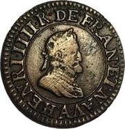 Double Tournois - Henri IV Paris mint; 2nd type; French text obverse image