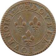 Double Tournois - Henri IV Paris mint; 1st type; Latin text, France, 1599 reverse image