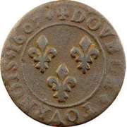 Double Tournois - Henri IV Lyon mint; Type 1A, France, 1606-1609 reverse image