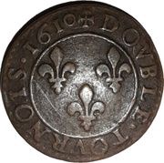 Double Tournois - Henri IV Nantes mint, France, 1609-1611 reverse image