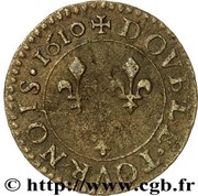 Double Tournois - Louis XIII Bordeaux mint; 1st type, France, 1610 reverse image