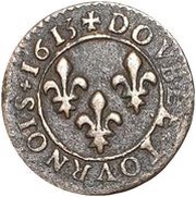 Double Tournois - Louis XIII Lyon mint; 1st type, France, 1611-1615 reverse image