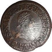 Double Tournois - Louis XIII Paris mint; 1st type obverse image