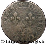 Double Tournois - Louis XIII Amiens mint; 1st type, France, 1614-1615 reverse image
