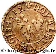 Double Tournois - Louis XIII Bordeaux mint; 4th type, France, 1616-1620 reverse image