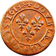 Double Tournois - Louis XIII Villeneuve mint; 1st type, France, 1616-1620 reverse image