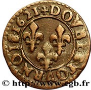 Double Tournois - Louis XIII Poitiers mint; 2nd type, France, 1618-1623 reverse image