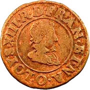 Double Tournois - Louis XIII Riom mint; 2nd type obverse image