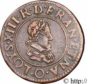 Double Tournois - Louis XIII Riom mint; 3rd type obverse image