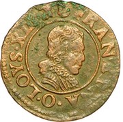 Double Tournois - Louis XIII Riom mint; 4th type obverse image