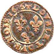 Double Tournois - Louis XIII Villeneuve mint; 7th type, France, 1626 reverse image