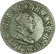 Double Tournois - Louis XIII Paris mint; 3rd type obverse image