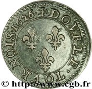 Double Tournois - Louis XIII Paris mint; 3rd type reverse image