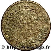 Double Tournois - Louis XIII Paris mint; 4th type, France, 1627 reverse image