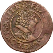 Double Tournois - Louis XIII Lyon mint; 6th type obverse image