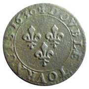 Double Tournois - Louis XIII Paris mint; 5th type, France, 1628-1632 reverse image