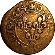Double Tournois - Louis XIII Lyon mint; 8th type, France, 1630-1635 reverse image