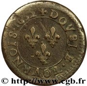 Double Tournois - Louis XIII La Rochelle mint; 1st type reverse image