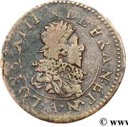 Double Tournois Lorrain - Louis XIII Stenay mint; 4th type obverse image