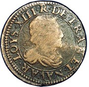 Double Tournois - Louis XIII Stenay mint; 6th type obverse image