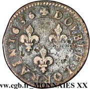 Double Tournois - Louis XIII Stenay mint; 9th type, France, 1636 reverse image