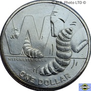 1 Dollar - Elizabeth II 6th Portrait - The Great Aussie Coin Hunt 2 - Letter W, Australia, 2021 reverse image