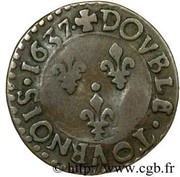 Double Tournois - Louis XIII Bordeaux mint; 10th type reverse image