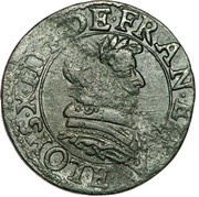 Double Tournois - Louis XIII Tours mint; 4th type obverse image