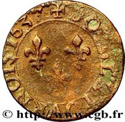 Double Tournois - Louis XIII Tours mint; 7th type, France, 1637 reverse image