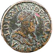 Double Tournois - Louis XIII Stenay mint; 10th type obverse image