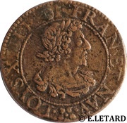 Double Tournois - Louis XIII Troyes/Chappes mint obverse image