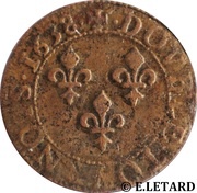 Double Tournois - Louis XIII Troyes/Chappes mint, France, 1637-1638 reverse image