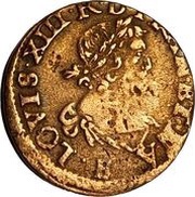 Double Tournois - Louis XIII Rouen mint; 2nd type obverse image