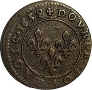 Double Tournois - Louis XIII Axe Loire-Rhône mint, France, 1637-1640 reverse image