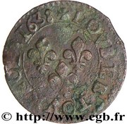 Double Tournois - Louis XIII La Rochelle mint; 4th type reverse image