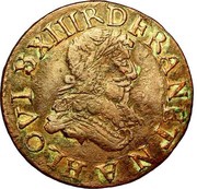 Double Tournois - Louis XIII La Rochelle mint; 11th type obverse image