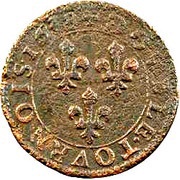 Double Tournois - Louis XIII Rouen mint; 1st type reverse image