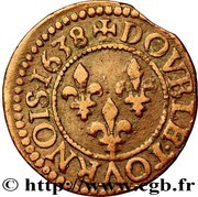 Double Tournois - Louis XIII Tours mint; 13th type, France, 1638 reverse image