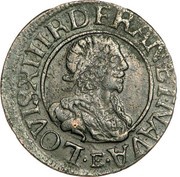 Double Tournois - Louis XIII Tours mint; 18th type obverse image