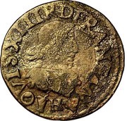 Double Tournois - Louis XIII La Rochelle mint; 7th type obverse image