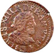 Double Tournois - Louis XIII La Rochelle mint; 13th type obverse image