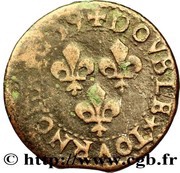 Double Tournois - Louis XIII La Rochelle mint; 15th type, France, 1639-1640 reverse image