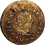 Double Tournois - Louis XIII La Rochelle mint; 16th type obverse image