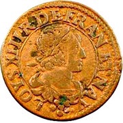 Double Tournois - Louis XIII Rouen mint; 2nd type obverse image