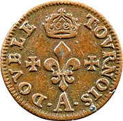 Double Tournois - Louis XIV, France, 1643-1647 reverse image