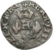 Liard with crowned H - Henry IV Type 4; Chambéry mint obverse image