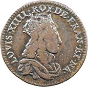 Liard of France with crowned L - Louis XIV obverse image