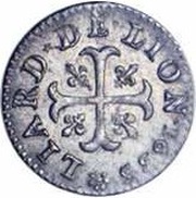 Liard of Lyon - Louis XIV, France, 1655 reverse image